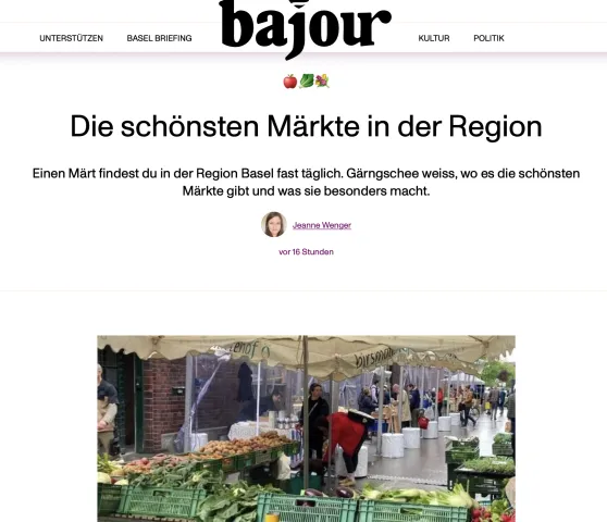 Das Online-Magazin Bajour über die schönsten Märkte (Foto: Screenshot Bajour)